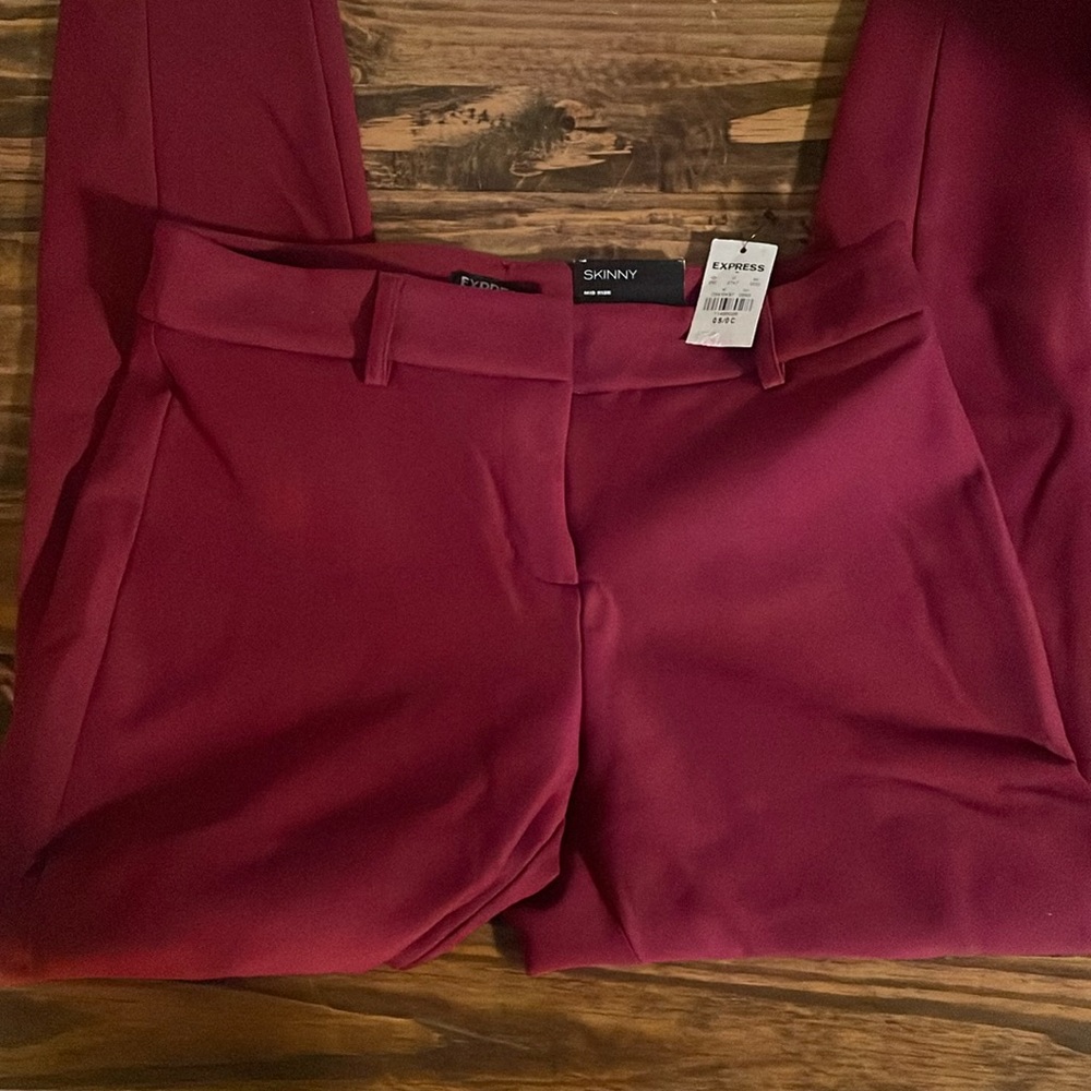 NWT Dark Maroon/Red Skinny Express Pants